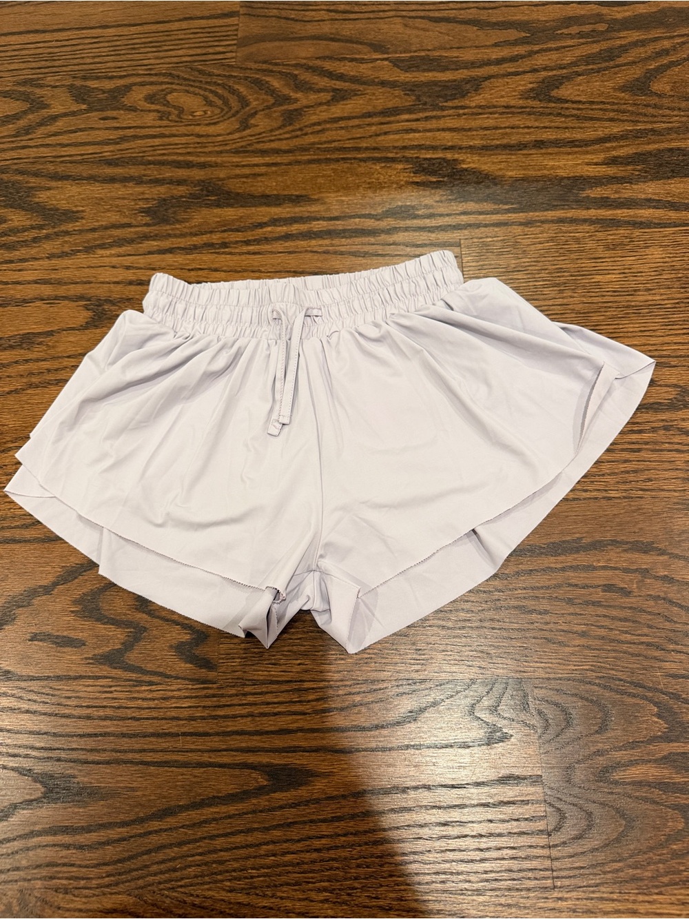 Girls' Light Lavender Athletic Shorts with Elastic Waist